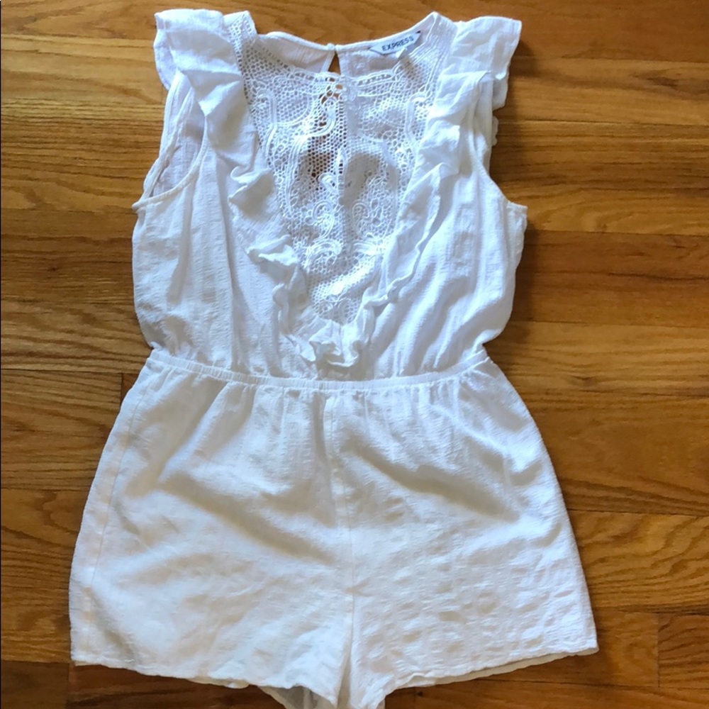 Express white lace romper
